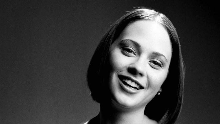 Zooey Deschanel Smiling Black N White Photoshoot